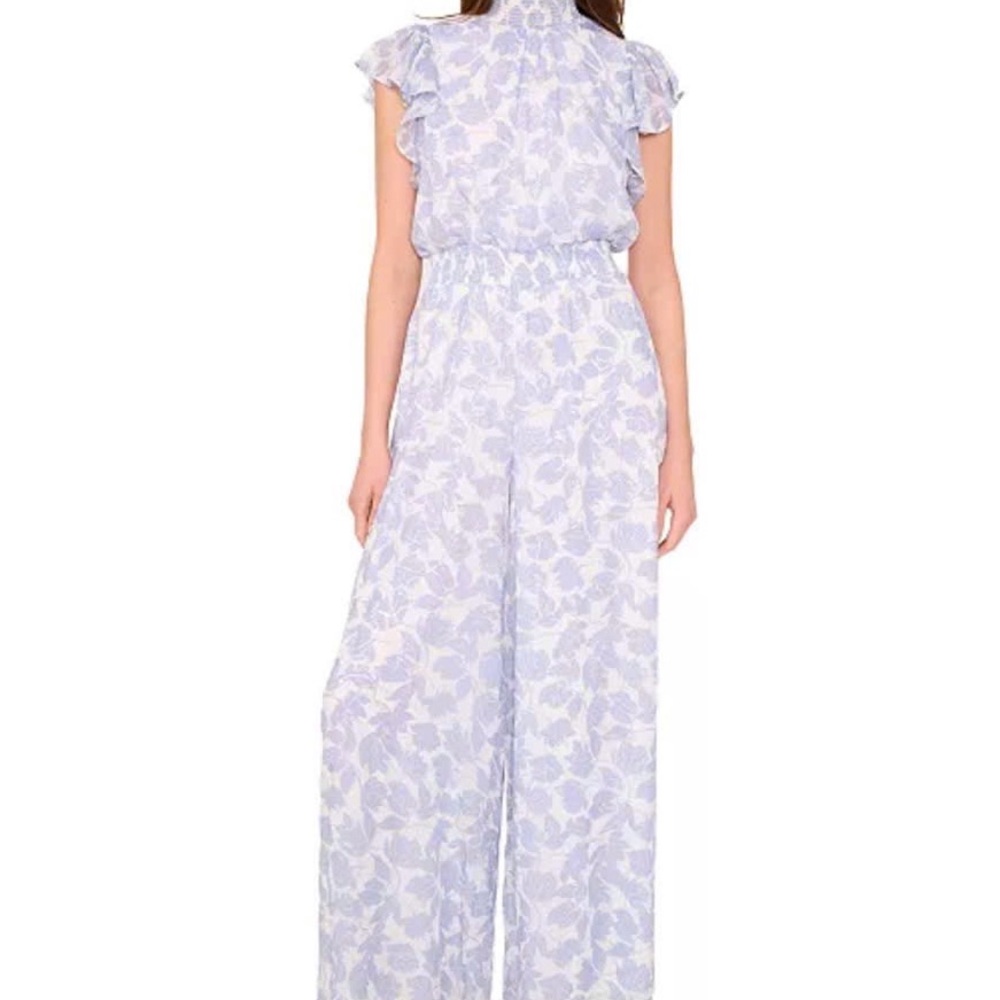 MSK Light Blue Floral Jumpsuit